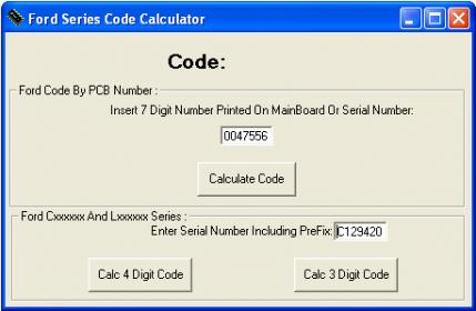 Car radio code calculator
